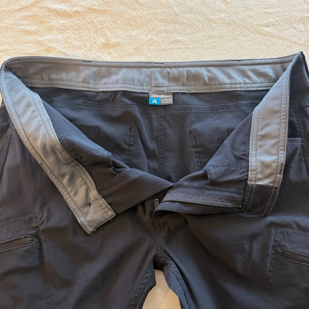 Eddie Bauer First Ascent Pants Mens 36x30 Guide Pro Black Hike Stretch Outdoors